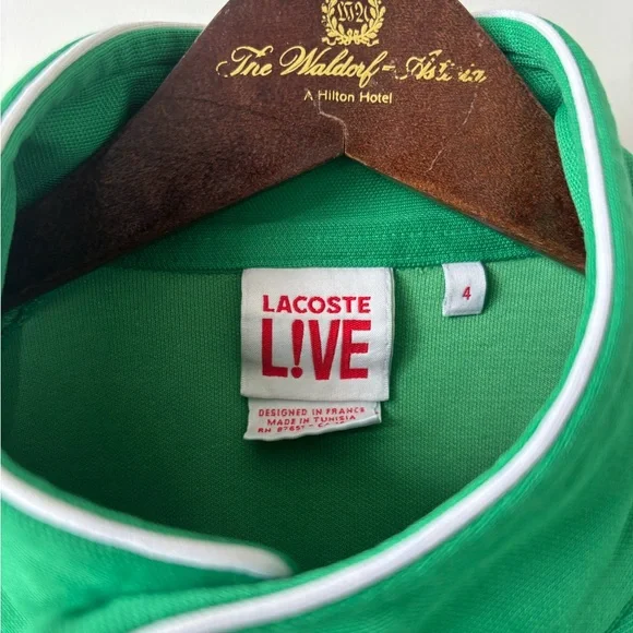 Lacoste Live Green Zip Track Jacket | Contrast Piping | Sport Luxe - Picture 4 of 6
